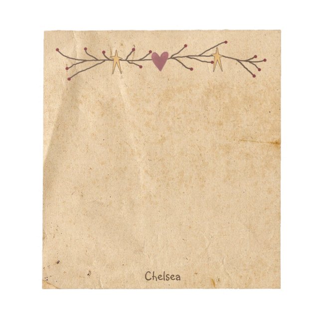 Custom Heart Stars Notepad (Front)