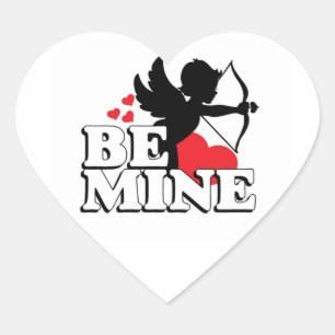 Custom Heart Sticker/Cupid Be Mine Sticker