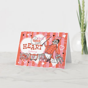 CUSTOM Heart Tamer Retro Valentine Card