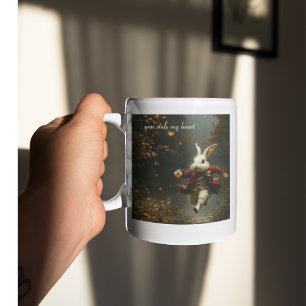 Custom Heart Thief Bunny Vintage Wonderland Coffee Mug
