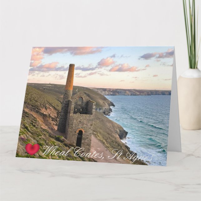 Custom Heart Wheal Coates St Agnes Cornwall Photo Card (Front)