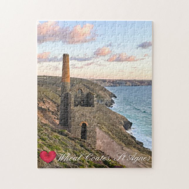 Custom Heart Wheal Coates St Agnes Cornwall Photo Jigsaw Puzzle (Vertical)