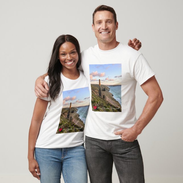 Custom Heart Wheal Coates St Agnes Cornwall Photo T-Shirt (Unisex)