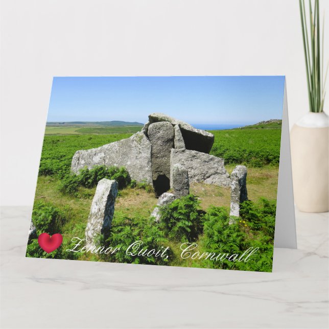 Custom Heart Zennor Quoit Megalith Photo Cornwall Card (Front)