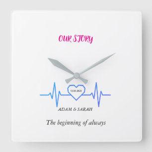 Custom Heartbeat Wall Clock - Personalized Anniver