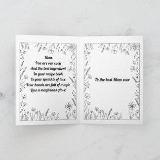 Custom Heartfelt Mother's Day Poem Card. Card