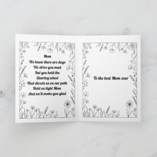 Custom Heartfelt Mother's Day Poem Card. Card