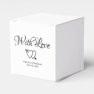 Custom hearts black white Wedding gift Favor Box