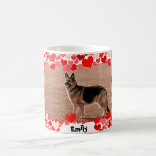 Custom Hearts German Shepherd Photo Mug