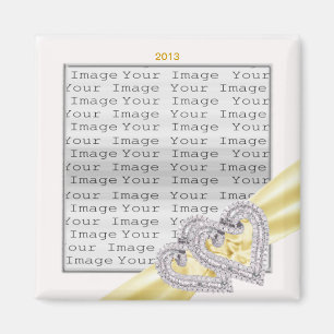 Custom Hearts Lemon Ribbon Magnet