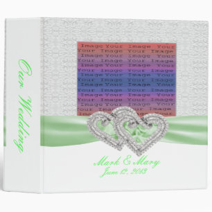 Custom Hearts Lime Ribbon Photo Binder