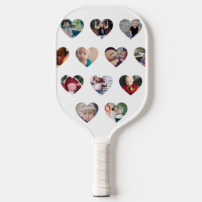 Custom HEARTS Photo Gallery Pickleball Paddle (Front)