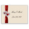 Custom Hearts Red Ribbon Place Card