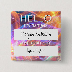 Custom HELLO Mon Nom Pronouns Est Un Badge