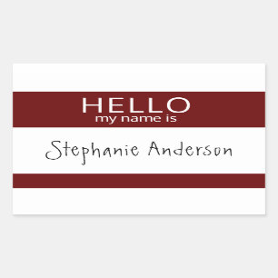 Custom HELLO My Name Is Sticker Badge