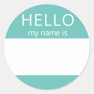 Custom HELLO My Name Is Sticker Badge Blank