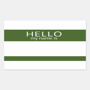 Custom HELLO My Name Is Sticker Badge Blank