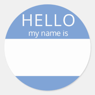 Custom HELLO My Name Is Sticker Badge Blank