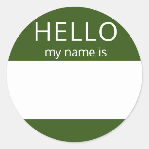Custom HELLO My Name Is Sticker Badge Blank
