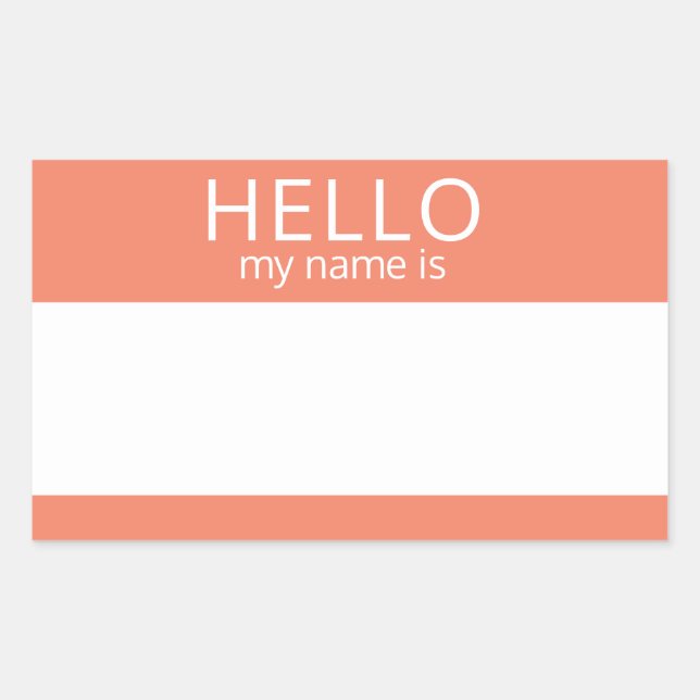Custom HELLO My Name Is Sticker Badge Blank (Front)