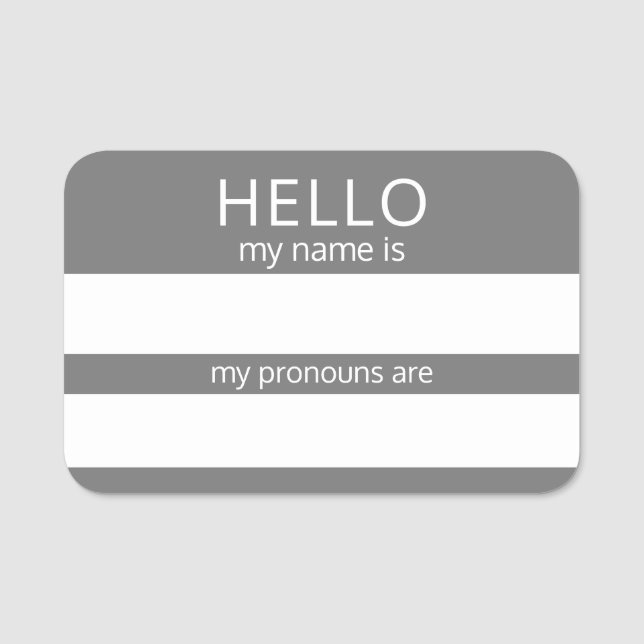 Custom HELLO My Name Pronouns Is Badge (Front)
