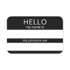 Custom HELLO My Name Pronouns Is Badge