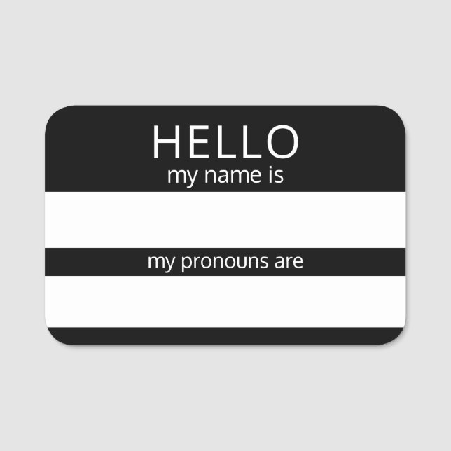 Custom HELLO My Name Pronouns Is Badge (Front)