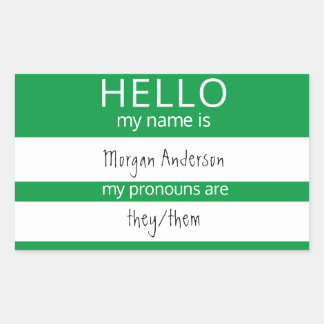 Custom HELLO My Name Pronouns Is Badge Sticker