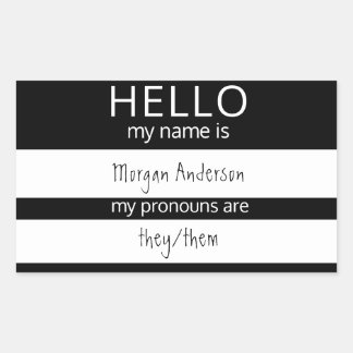 Custom HELLO My Name Pronouns Is Badge Sticker