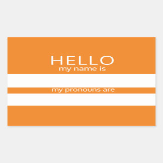 Custom HELLO My Name Pronouns Is Badge Sticker