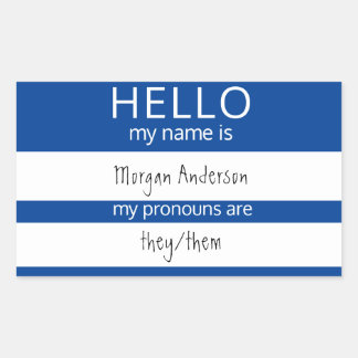 Custom HELLO My Name Pronouns Is Badge Sticker