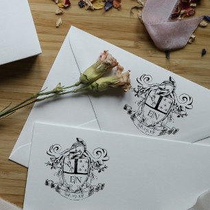 Custom Heraldic Crest Monogram Rubber Stamp