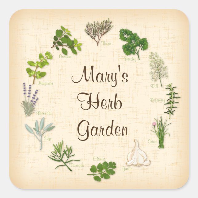 Custom Herb Garden Stickers (Front)