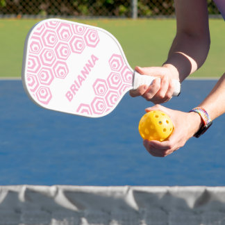 Custom Hexagon Polygon Retro Art Style Pattern Pickleball Paddle