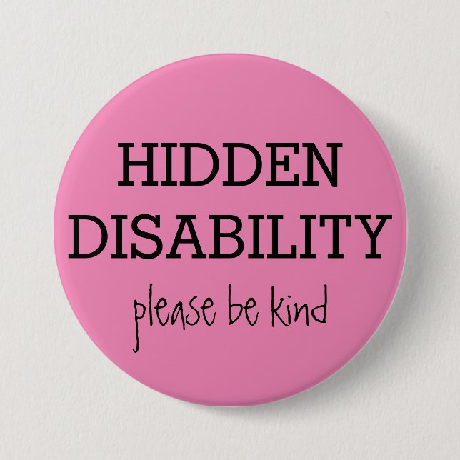 Custom Hidden Disabilities 3 Inch Round Button (Front)