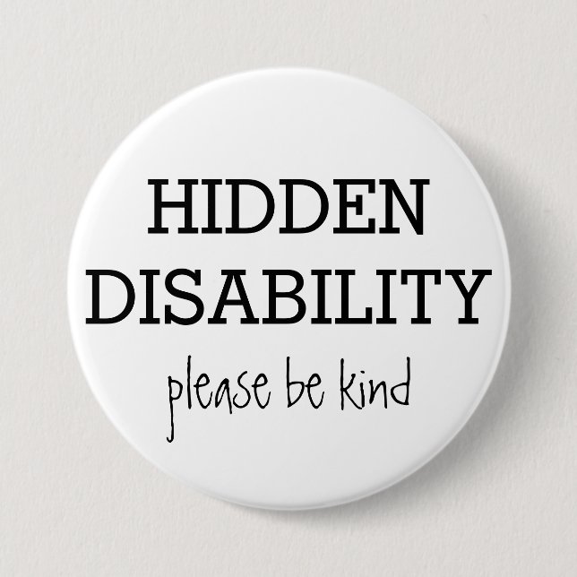 Custom Hidden Disabilities 3 Inch Round Button (Front)