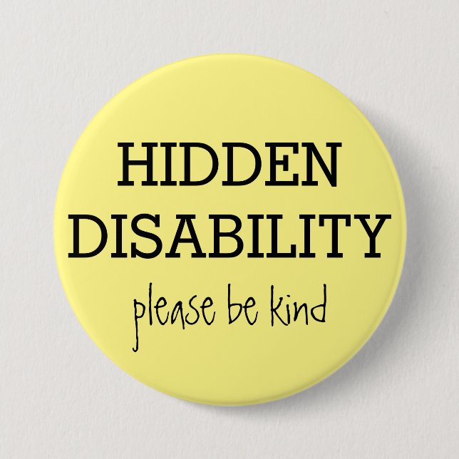 Custom Hidden Disabilities 3 Inch Round Button (Front)