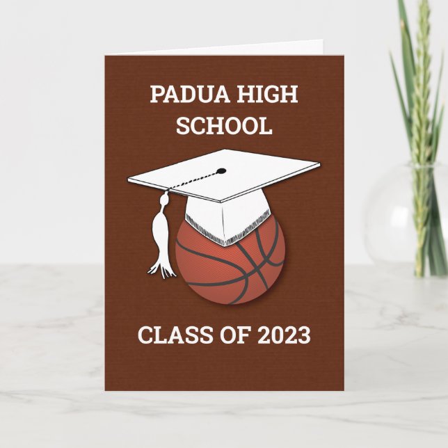 Custom High School and Year Graduation Brown Card (Front)