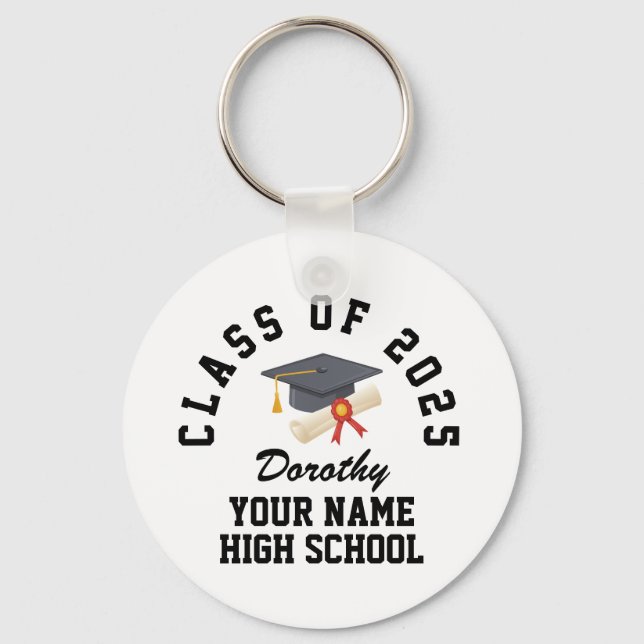 Custom high school graduation party keychain (Front)