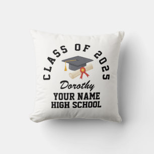 Custom high school graduation party throw pillow