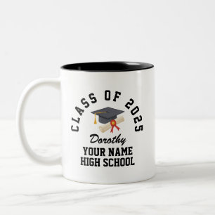 Custom high school graduation party Two-Tone coffee mug