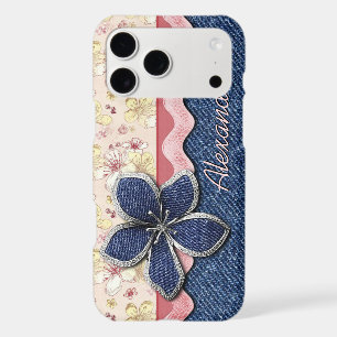 Custom Hip Denim Jeans Cute Pastel Floral Pattern