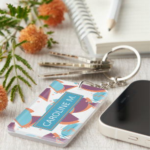 Custom Hip Geometric Modern Abstract 50s Pattern Keychain