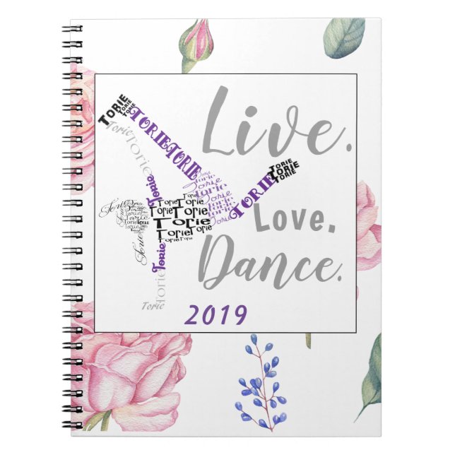 Custom Hip Hop Dancer Torie | Rose Watercolor Notebook (Front)