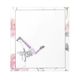 Custom Hip Hop Torie | Rose Watercolor Border Notepad