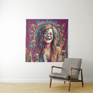 Custom Hippie Boho Stay Trippy Vibes Personalize  Tapestry