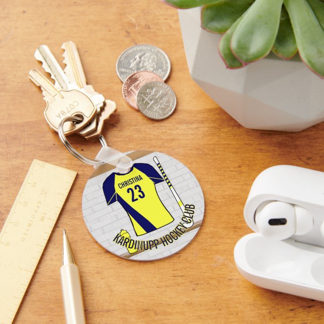 Custom Hockey club member gifts or awards Keychain (Desk)