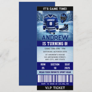 Custom Hockey Game Ticket Birthday Decorations Invitation