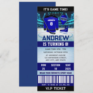 Custom Hockey Game Ticket Birthday Decorations Invitation
