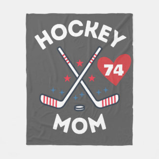 Custom Hockey Mom Shirt with Player Number Fleece Blanket